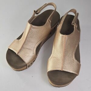 Corky's‎ London Rose Gold Metallic Wedge Sandals Women's Size 8